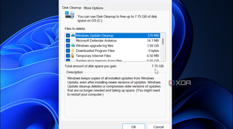 shows using Disk Cleanup to reclaim 8 GB of drive space