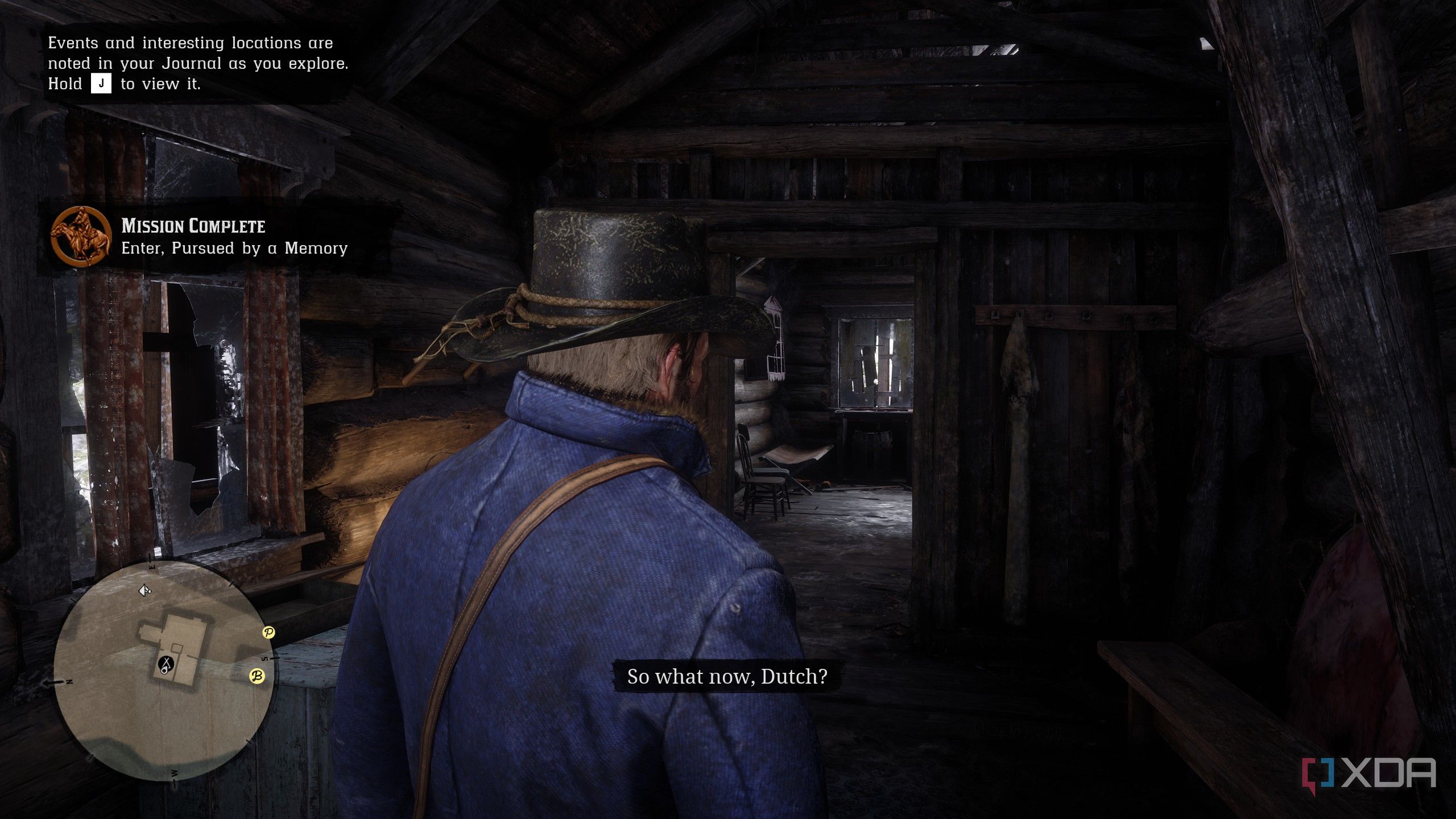 arthur morgan inside a cabin