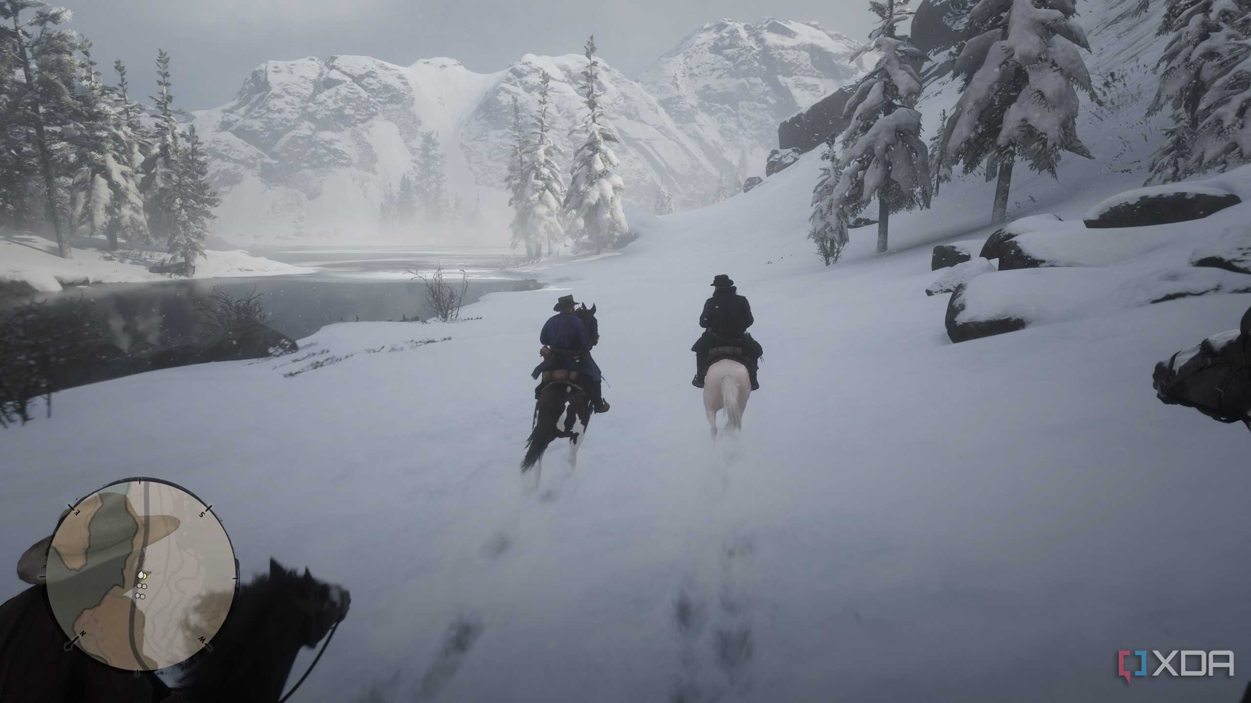 a player riding a horse in rdr2