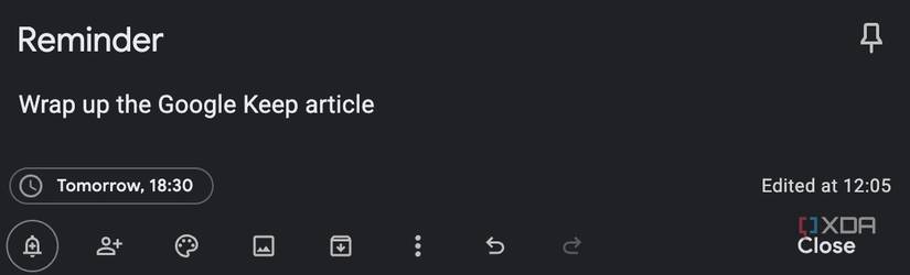 Reminder on Google Keep