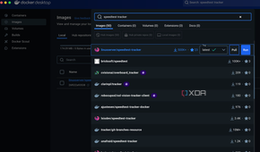 Searching for speedtest tracker container using Docker Desktop