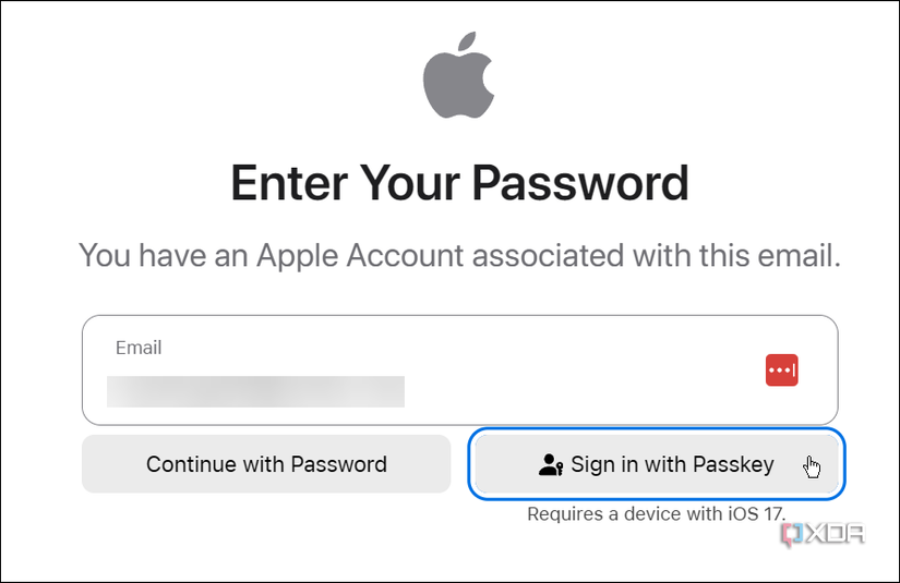 showing how to sign in to Apple Music with a passkey