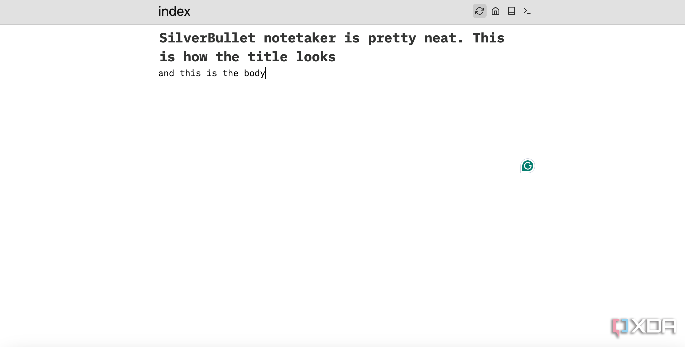 SilverBullet note example