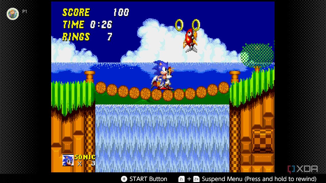 Screenshot of Sonic the Hedgehog 2 for the Sega Genesis on the Nintendo Switch Online service