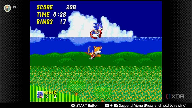 Screenshot of Sonic the Hedgehog 2 for the Sega Genesis on the Nintendo Switch Online service