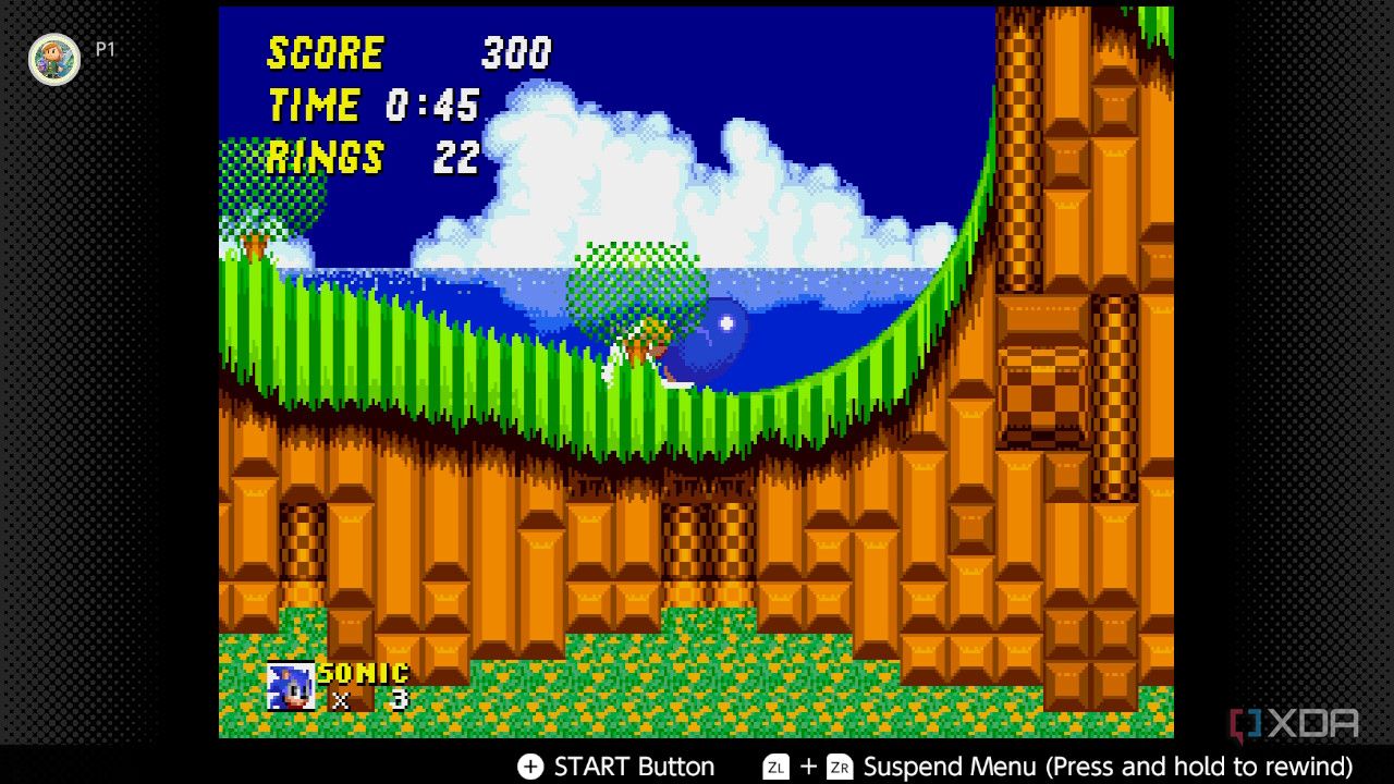 Screenshot of Sonic the Hedgehog 2 for the Sega Genesis on the Nintendo Switch Online service
