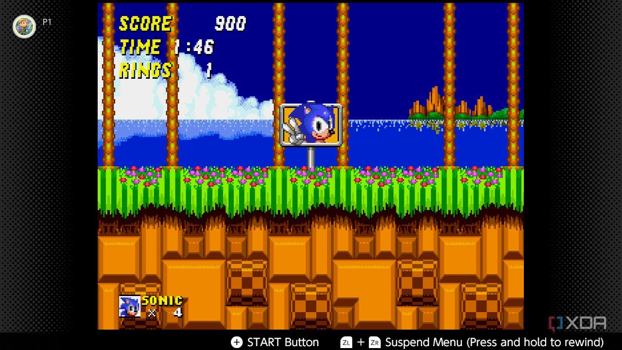 Screenshot of Sonic the Hedgehog 2 for the Sega Genesis on the Nintendo Switch Online service