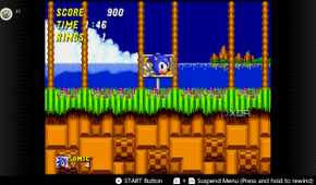 Screenshot of Sonic the Hedgehog 2 for the Sega Genesis on the Nintendo Switch Online service