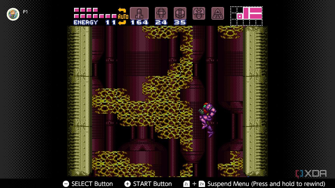 Screenshot of the Super Metroid for the Super Nintendo on the Nintendo Switch Online service