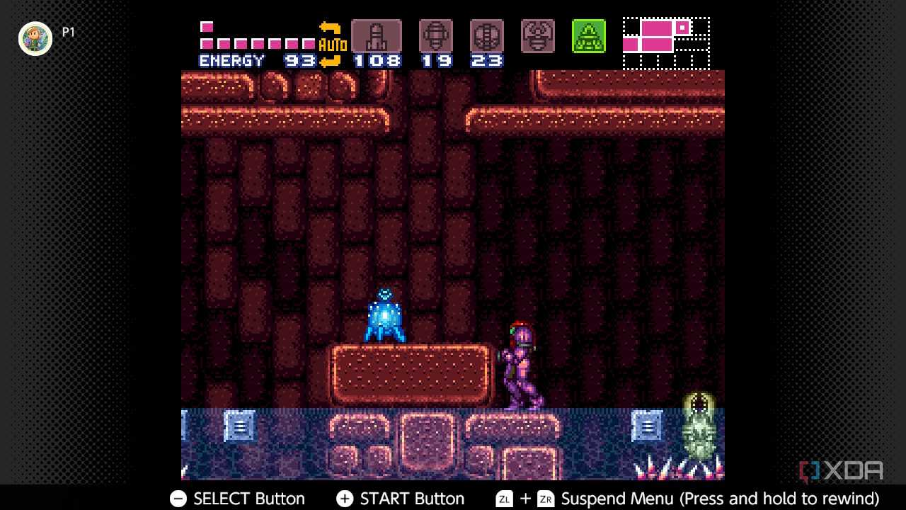 Screenshot of the Super Metroid for the Super Nintendo on the Nintendo Switch Online service