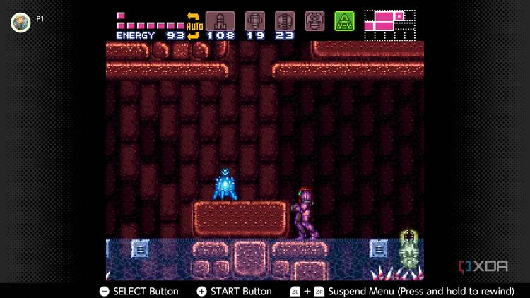 Screenshot of the Super Metroid for the Super Nintendo on the Nintendo Switch Online service