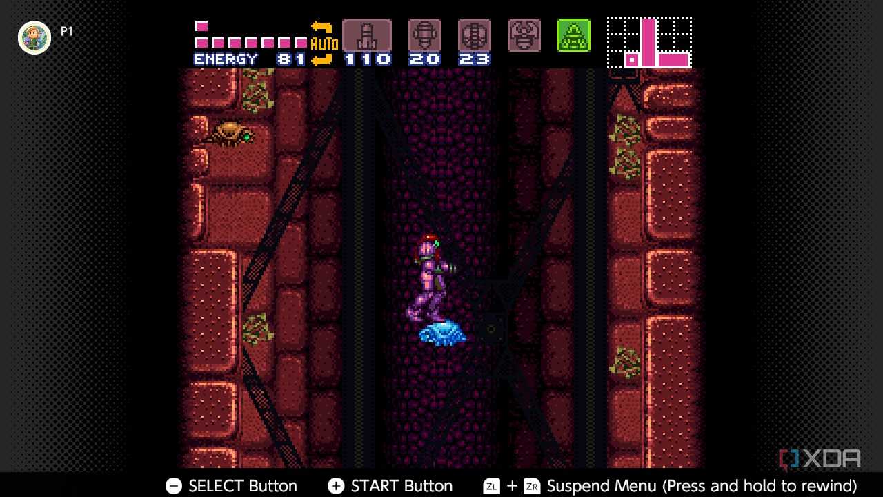 Screenshot of the Super Metroid for the Super Nintendo on the Nintendo Switch Online service