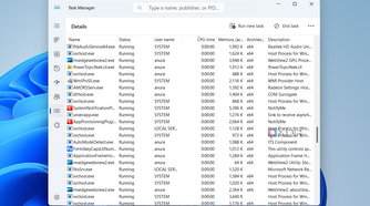 Screenshot showing Task Manager CPU Time column