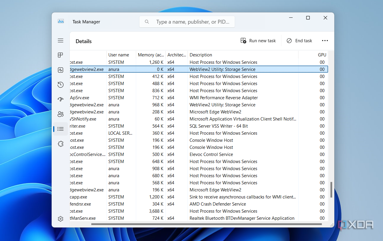 Screenshot showing Task Manager GPU column