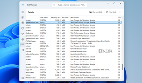 Screenshot showing Task Manager GPU column