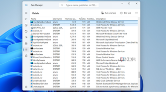 Screenshot showing Task Manager Handles column