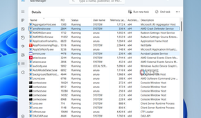 Screenshot showing Task Manager PID column