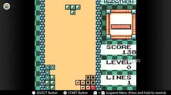 Screenshot of Tetris DX for the Game Boy Color on the Nintendo Switch Online service