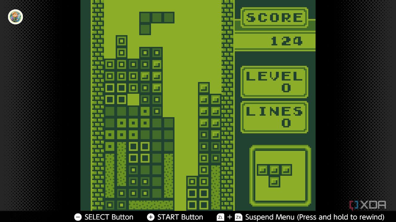Screenshot of Tetris for the Game Boy on the Nintendo Switch Online service