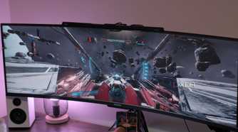 An image of the ultrawide monitor X4 running a game.