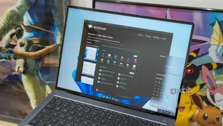 A Windows 11 laptop showcasing various Windhawk mods