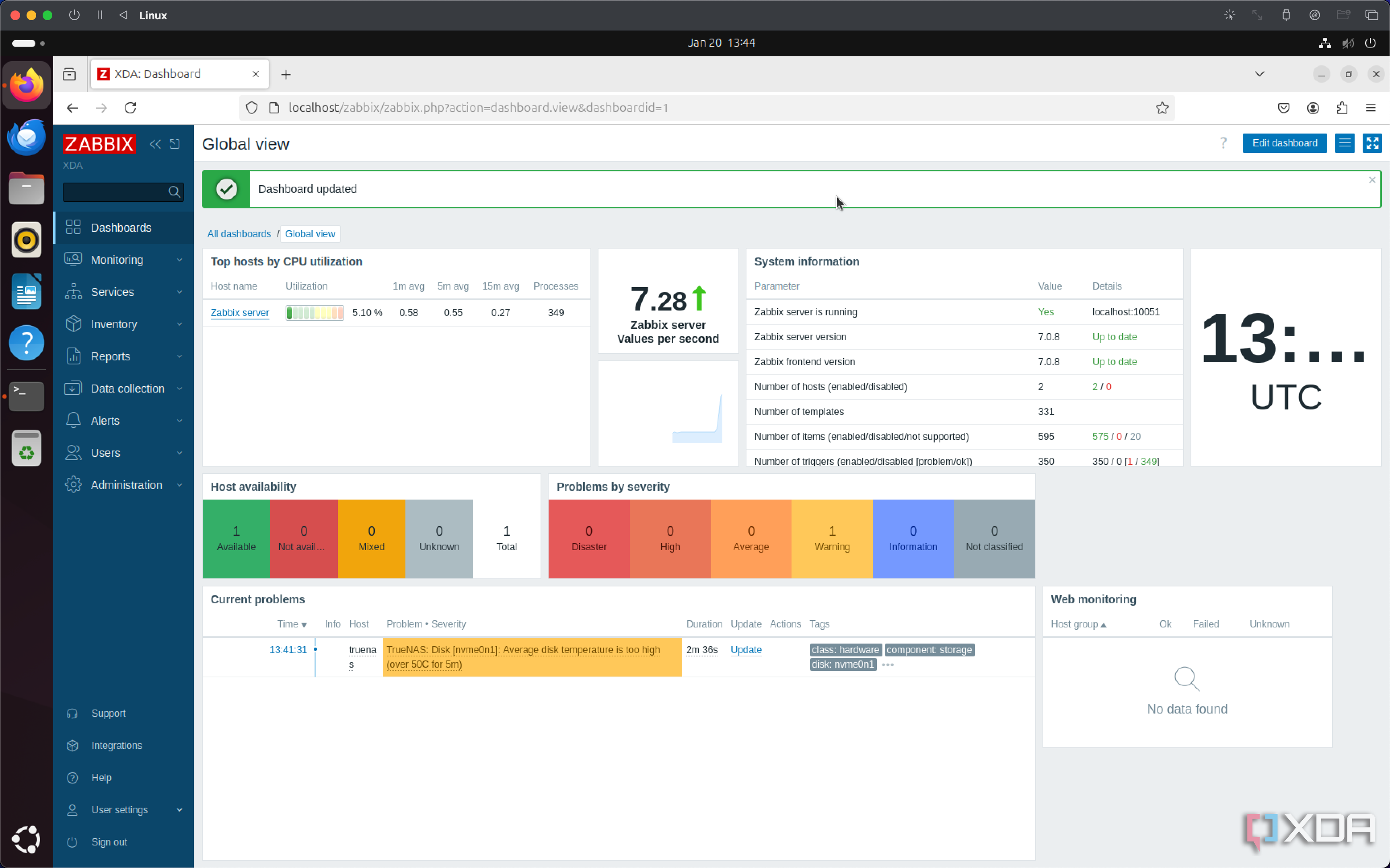zabbix-truenas-warning