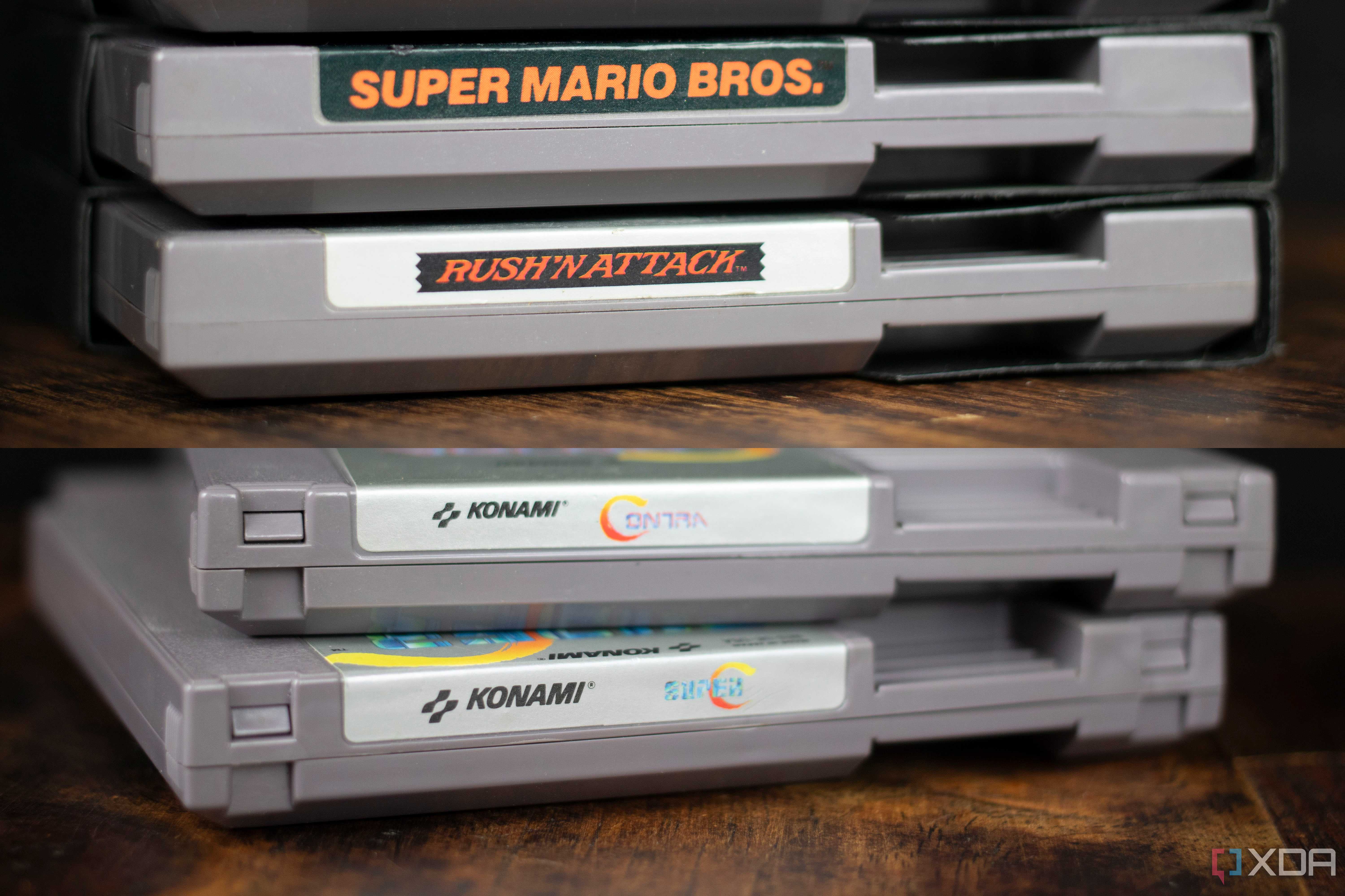 NES cartridges with and without tabs comparison