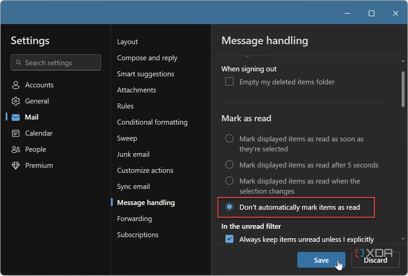 Microsoft Outlook Do Not Automatically Mark As Read Microsoft Outlook Do Not Automatically Mark As Read