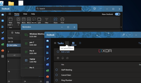 screenshot showing different options in the new Outlook app on Windows 11