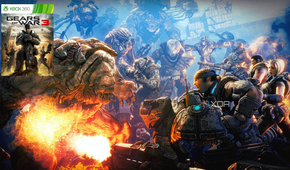 Gears soldiers fighting locusts