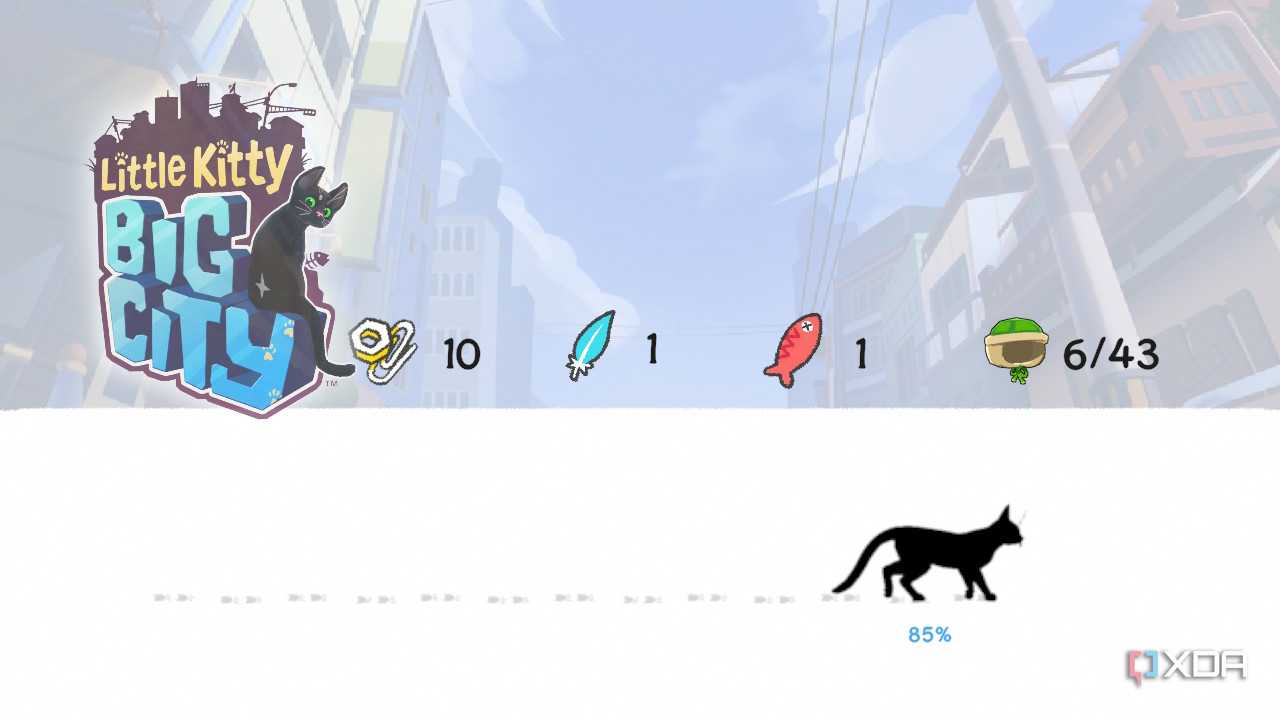 Little Kitty, Big City loading screen with collectibles