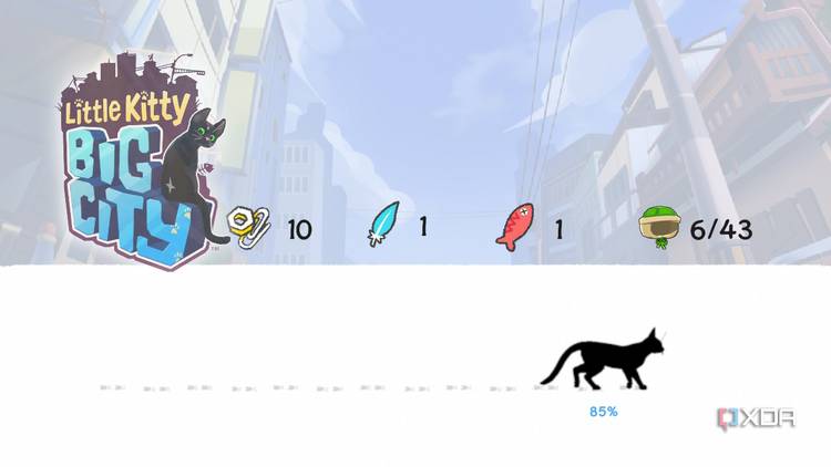 Little Kitty, Big City loading screen with collectibles
