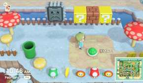 Avatar in Animal Crossing: New Horizons in a Mario-inspired section
