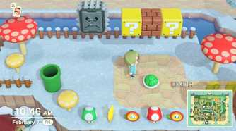 Avatar in Animal Crossing: New Horizons in a Mario-inspired section