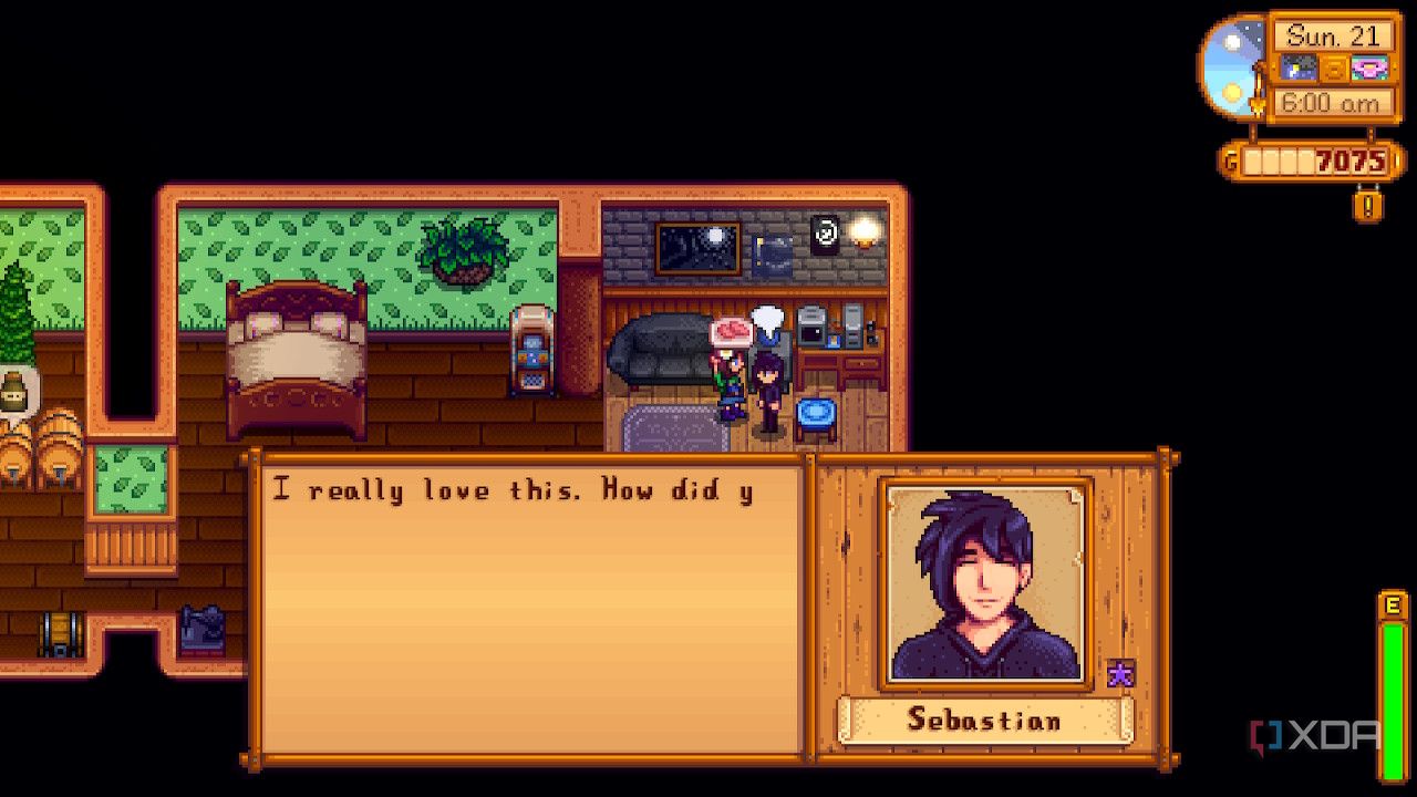 Avatar giving gift in Stardew Valley