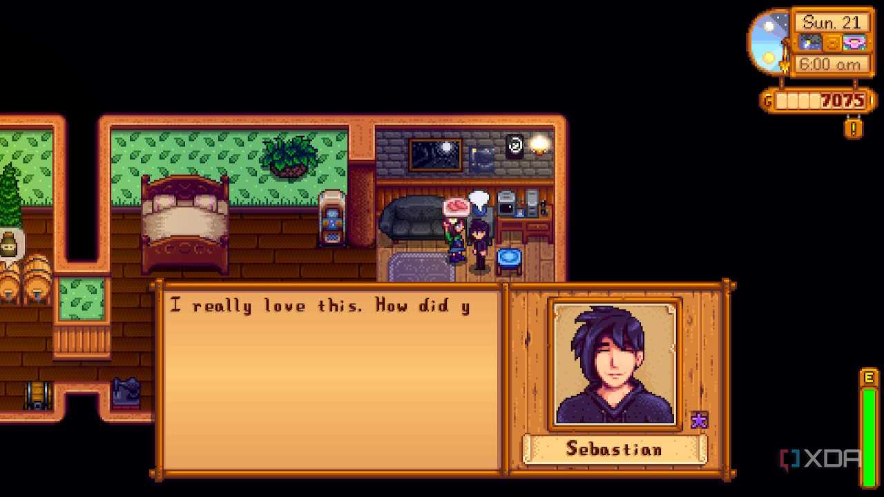 Avatar giving gift in Stardew Valley