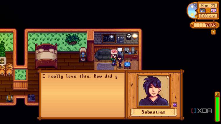 Avatar giving gift in Stardew Valley