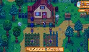 Avatar walking toward farm in Stardew Valley