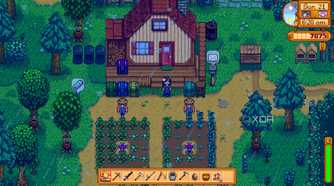 Avatar walking toward farm in Stardew Valley