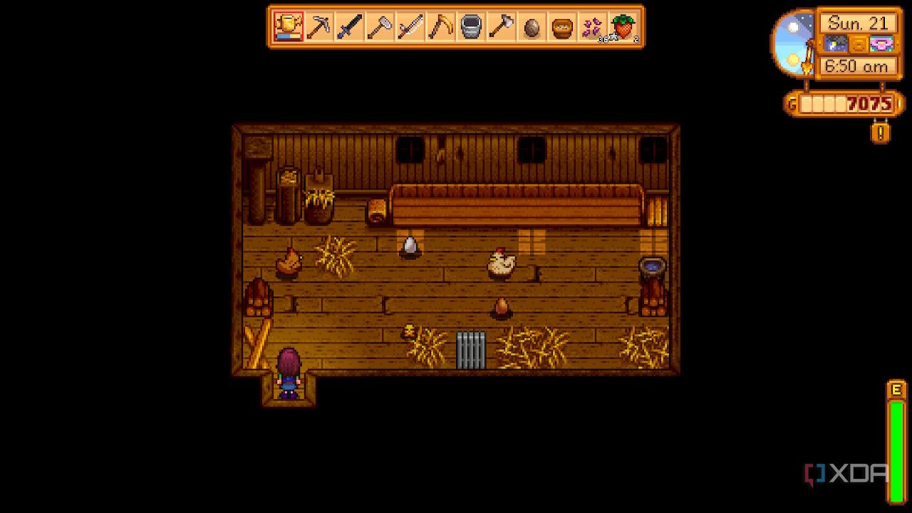 Avatar entering coop in Stardew Valley