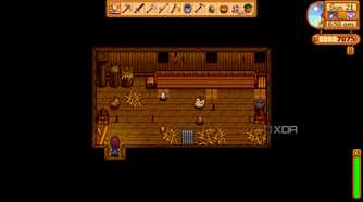 Avatar entering coop in Stardew Valley