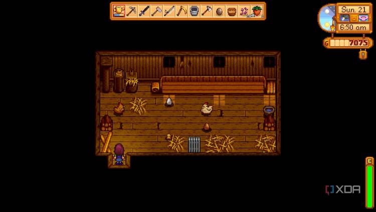 Avatar entering coop in Stardew Valley