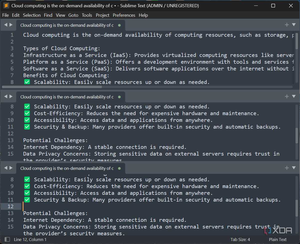 3 rows view Sublime Text