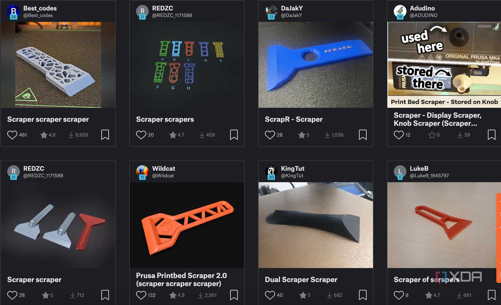 3D printer scrapers