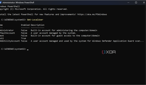 shows get local users accounts and account types in PowerShell
