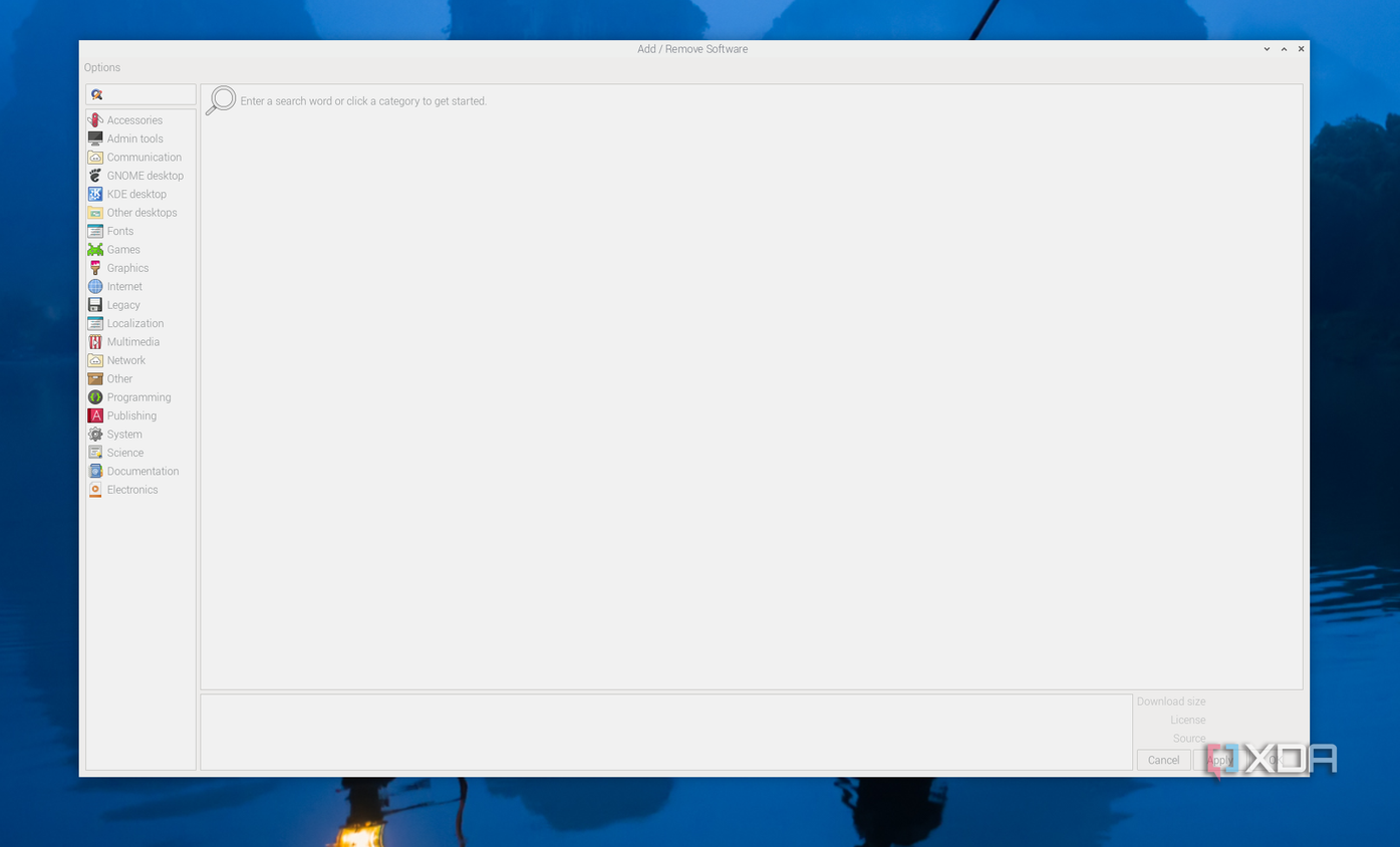Add/remove software option in Raspberry Pi 5