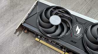acer b580 arc gpu closeup of the fans