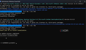 PowerShell Script for app updates displaying restart system message