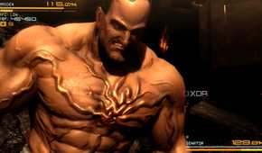 An image from the game Metal Gear Rising Revengeance, showing a bulky man with huge veins running across his muscular body.
