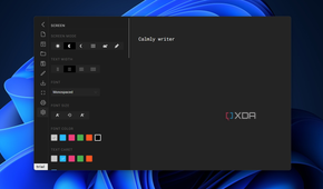 customization settings in calmly writer